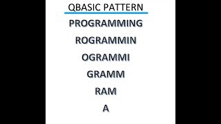Pattern Printing. Qbasic Programming 2018 Episode 1