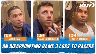 Josh Hart, Isaiah Hartenstein and Miles McBride react to Knicks' tough Game 3 loss to Pacers | SNY