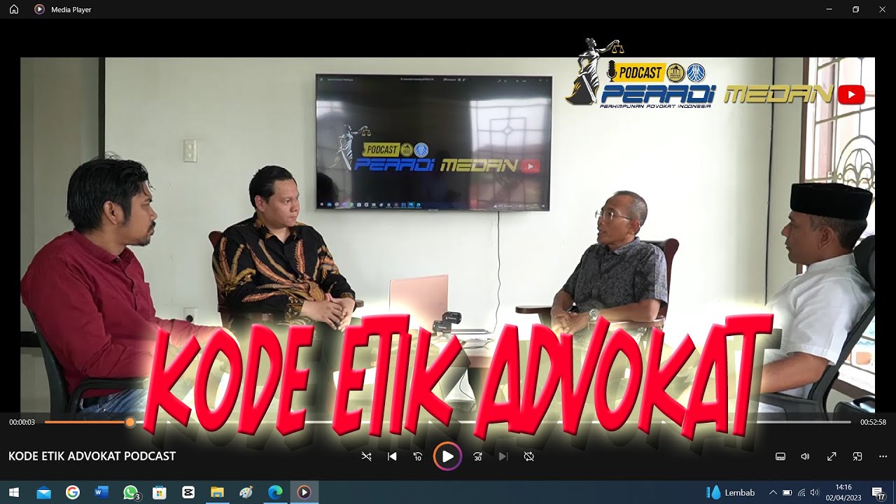 KODE ETIK ADVOKAT PODCAST PERADI MEDAN - YouTube