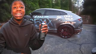 I SPRAY PAINTED RAY'S NEW LAMBORGHINI URUS!