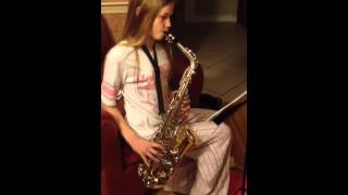 Lily practicing her Sax