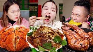 红烧大鸭腿！香辣面包蟹！香菜爆炒嫩牛肉！宇姐不在全是美味！【干饭姐妹】#spicy#辣椒酱#干饭姐妹#美食