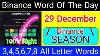 Binance Word Of The Day | Binance Season Wotd Answers