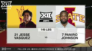 Paniro Johnson vs. Jesse Vasquez (149 lbs) - Arizona State vs. Iowa State Wrestling Highlights