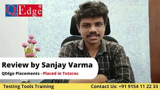 #Testing #Tools Training & #Placement  Institute Review by Sanjay Varma | @qedgetech  Hyderabad