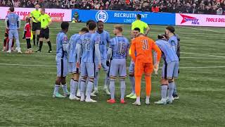 THE HUDDLE: The Tottenham Players Pre-Match: Tamworth v Tottenham: FA Cup Third Round