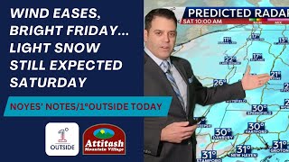 Friday Noyes' Notes/1°Outside Today: Sunny With Less Wind Today, Light Snow Saturday