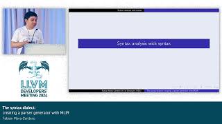 2024 LLVM Dev Mtg - The syntax dialect: creating a parser generator with MLIR