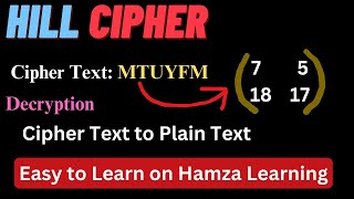 Hill Cipher (2 x 2) Decryption