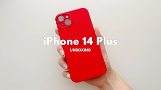 iPhone 14 Plus (Red ❤️) Unboxing \u0026 Apple Silicone Case *perfect product red*