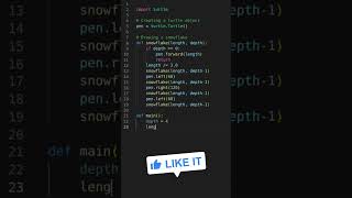 Snowflake ❄️ Design using Python turtle| #pythonshorts #python #programming #codingshorts #viral