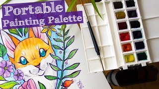 PORTABLE PAINTER REVIEW \u0026 Speed Painting - Portable Watercolor Palette