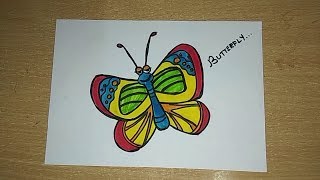 How to draw a Butterfly for Kids | Butterfly Easy Draw Tutorial