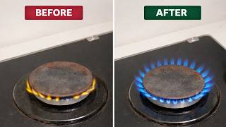 Weak Stove Flames Become Strong and Blue! How to Fix a Low Flame Stove Burner in 1 Minute