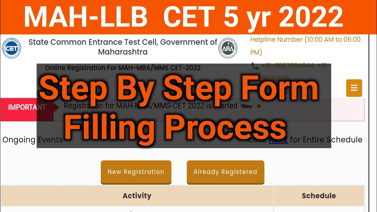 LLB CET Form Filling | How To Fill 5 Year LLB CET Registration Form 5 ...