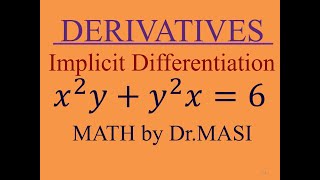 x^2.y+x.y^2=6, Implicit Differentiation, Calculus