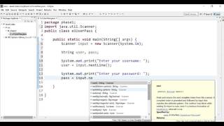 Username and password Java Tutorial