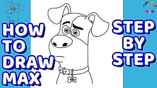 How to Draw Max Secret of Life of Pets / Step by Step Tutorial for Teens and Older