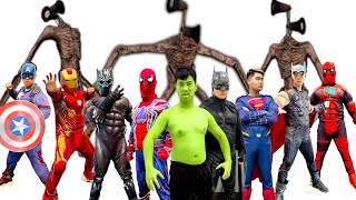 Superheroes And Team Siren Head - Spider-Man, Hulk, Thor, Captain America, Iron Man ( Movie )