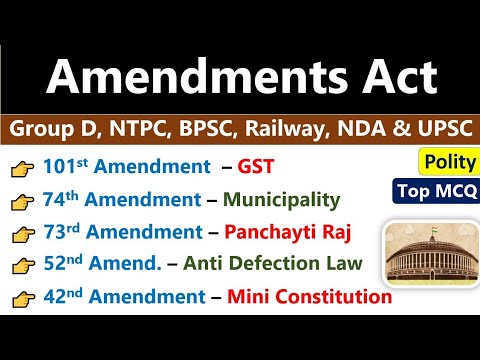 Important Constitutional Amendments | संविधान संशोधन | Major Amendments ...