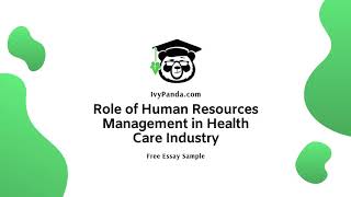 Role of Human Resources Management in Health Care Industry | Free Essay Sample
