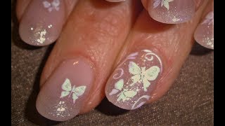 White Butterfly Nails | Easy Butterflies Nail Art Design Tutorial