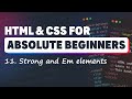 HTML & CSS for Absolute Beginners: Strong and Em elements
