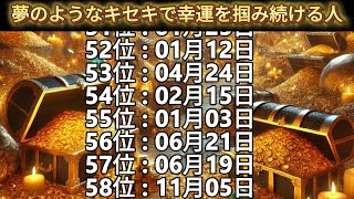 【夢のようなキセキで幸運を掴み続ける人】誕生日ランキングTOP100 誕生日占い