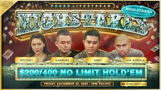 SUPER HIGH STAKES $200/400/800! Andy, Nik Airball, Britney, Charles, Peter! Commentary by RaverPoker