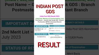 INDIAN POST OFFICE RESULT 2023 #gds #gdsresults