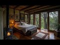 peaceful cabin retreat in the forest relax and beat insomnia with fireplace ambience u0026 rain sounds