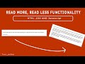 Create a Read More Button with JavaScript | Web Development Tutorial