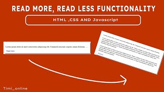 Create a Read More Button with JavaScript | Web Development Tutorial
