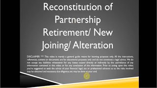 Reconstituted Partnership Deed |How to make Partnership Agreement in Hindi | Retirement, New Partner