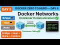 Docker Day 5 | Docker Networks Explained | Bridge, Host, None + Custom Network | Hands-on Demo