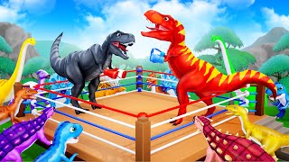 BLACK TREX vs RED TREX BOXING Game - Jurassic World Dinosaurs | Dinosaurs Games Cartoons