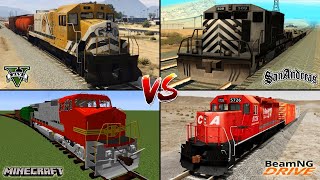 GTA 5 TRAIN VS GTA SAN ANDREAS TRAIN VS MINECRAFT TRAIN VS BEAMNG TRAIN - WHICH IS BEST?