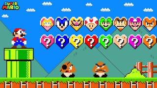 Super Mario Bros. But There Are MORE Custom Heart Item Blocks All Characters!...