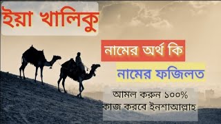 ইয়া খালিকু নামের অর্থ ও ফজিলত|