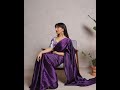 Plain satin saree with designer blouse ideas || How to style satin saree tips Inside