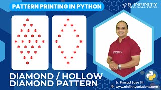 Pattern Printing in Python | Session 18 | Diamond Pattern | Hollow Diamond Pattern Printing