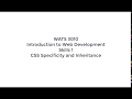 Skills 1 CSS Specificity Inheritance