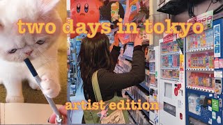 Drawing in a Tokyo cat cafe 🐈  Japan artist travel vlog pt 1