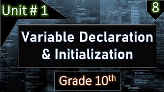 Variable Declaration and Initialization in C programming | 10th class Computer | info pack.