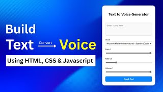 How to Create a Text to Speech Converter Using HTML, CSS, and JavaScript