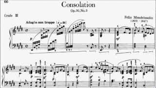 Piano Pieces for Children Grade 3 No.4 Mendelssohn Consolation (P.66) Sheet Music