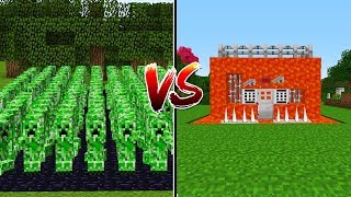 1000 CREEPER VS GÜVENLİ LAV EV! - Minecraft