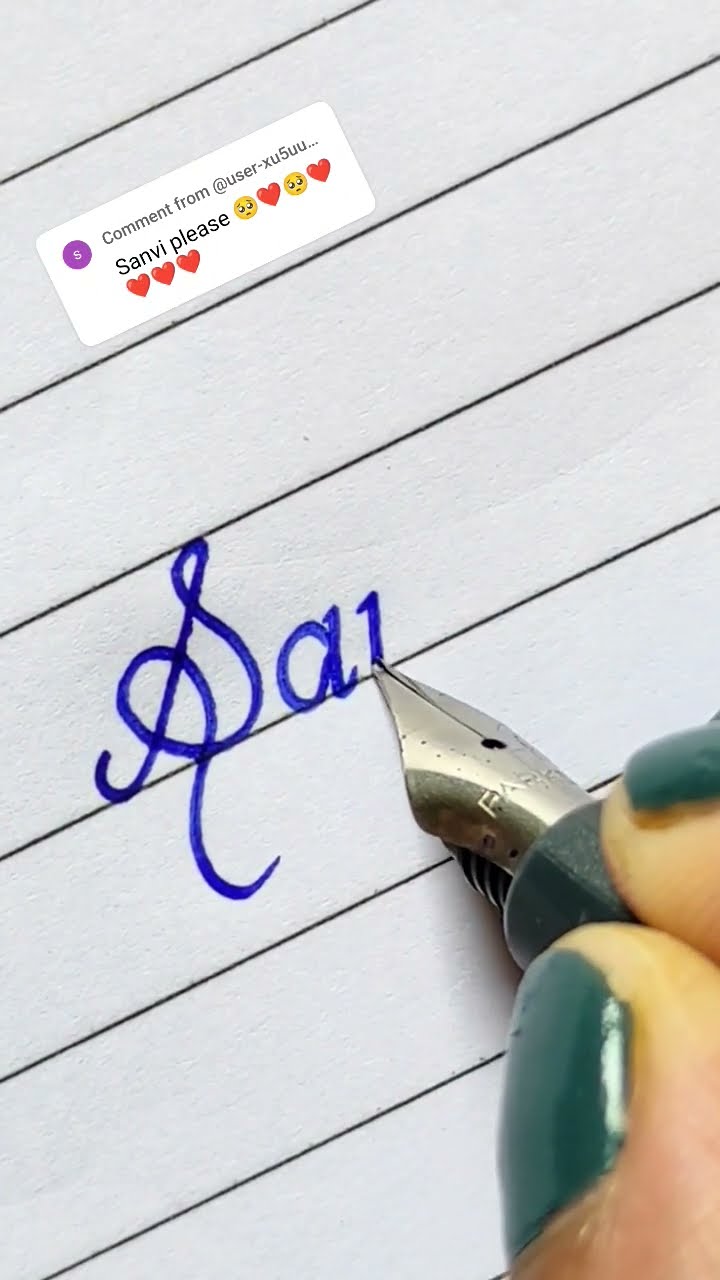 Writing A Beautiful Name Sanvi рџњё Italic Script Calligraphy Shorts Writing A Beautiful Name Sanvi рџњё Italic Script Calligraphy Shorts