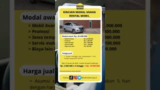 Rincian modal usaha rental mobil