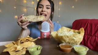 Asmr| Mexican Food Mukbang🌯🥑(chips \u0026 quac, taco bowl, bean burrito) up-close eating sounds